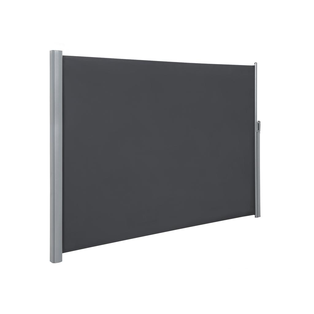 SONGMICS 200 x 400 cm (H x L), Side Awning for Balcony and Terrace, Privacy Protection, Sun Shade, Side Blind, Smoky Grey