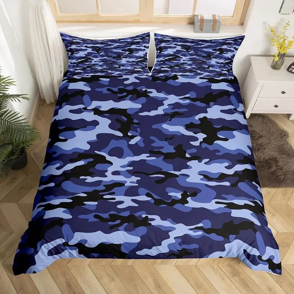 Классический камуфляжный узор Маскировочный камуфляж Повторяющийся Удобный пододеяльник Наволочка Постельный набор Украшение детской спальни
