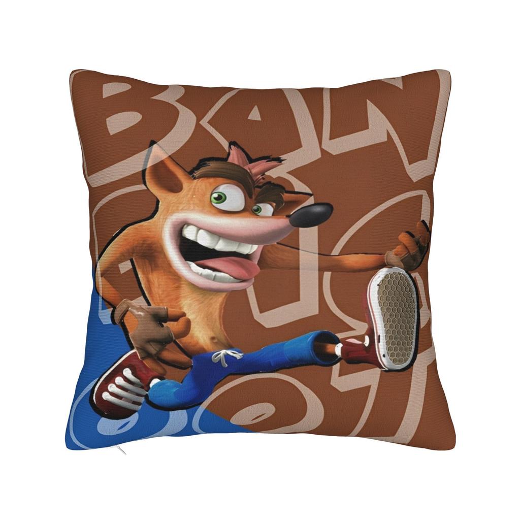 Декоративная Наволочка Crash Bandicoot Мультяшные Вещи Подушка для Дивана Видеоигра Чехол для Подушки на Молнии Разные Размеры
