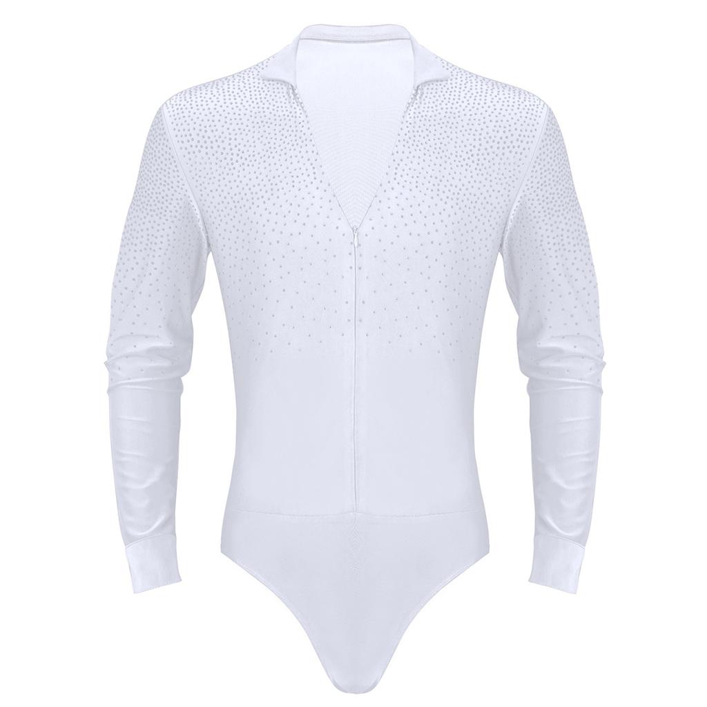 Мужская рубашка для латинских танцев со стразами и v-образным вырезом, мужская рубашка для танцев, одежда для бальных танцев, одежда для профессиональных соревнований, танцевальная одежда