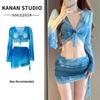Женский консервативный стройнящий комплект бикини - 4-piece купальный костюм для горячих источников для студентов (Маленькая грудь) - Обещание 53223