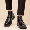Brogue Genuine Leather Men's Boots Fashionable Gentleman Style Business Office Outdoor Formal Party Quality Adult Shoes Black