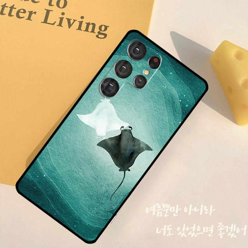 Animal Manta Ray Phone Case For Samsung Galaxy S25 Ultra S9 S10 S20 S22 S21 S23 Plus S24 FE Back Cover Shell