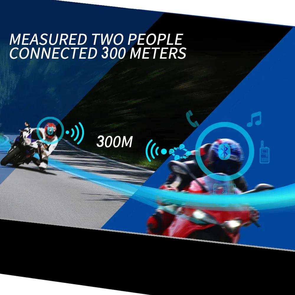 BT31 Bluetooth 5.0 мотоциклетный шлем интерком - радиус действия 300 м, водонепроницаемый IP67, универсальная посадка