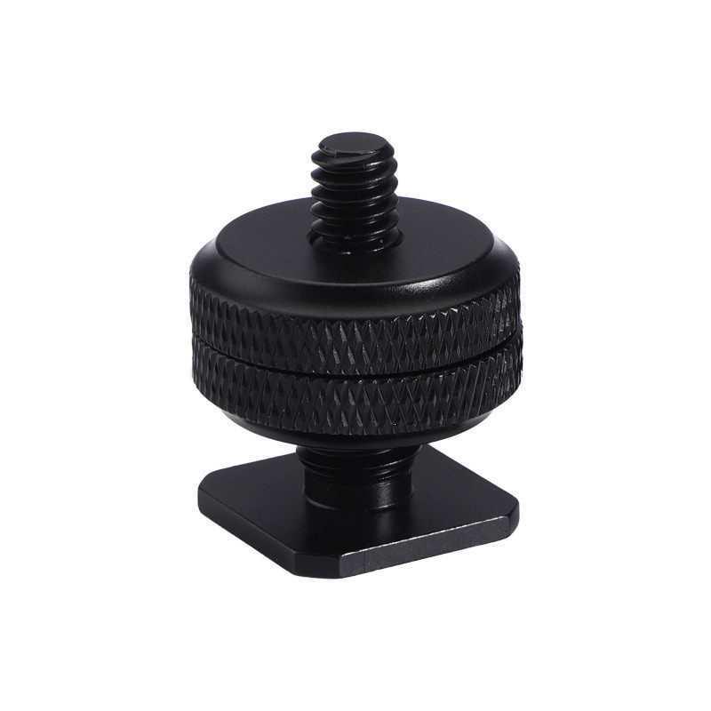 DSLR Camera Double Layer Metal Hot Shoe Mount with 3/8 & 1/4 Locking Flash Screw Base
