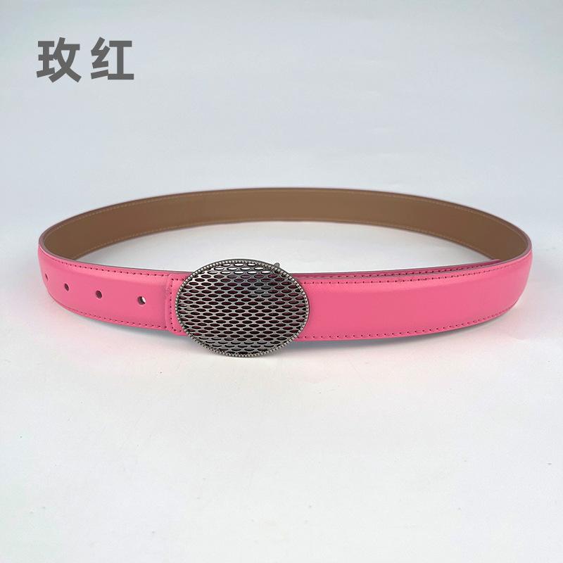 Leather Women'S Belt Cowhide Simple Match Casual Pants Jeans Women'S Pin Buckle Belt