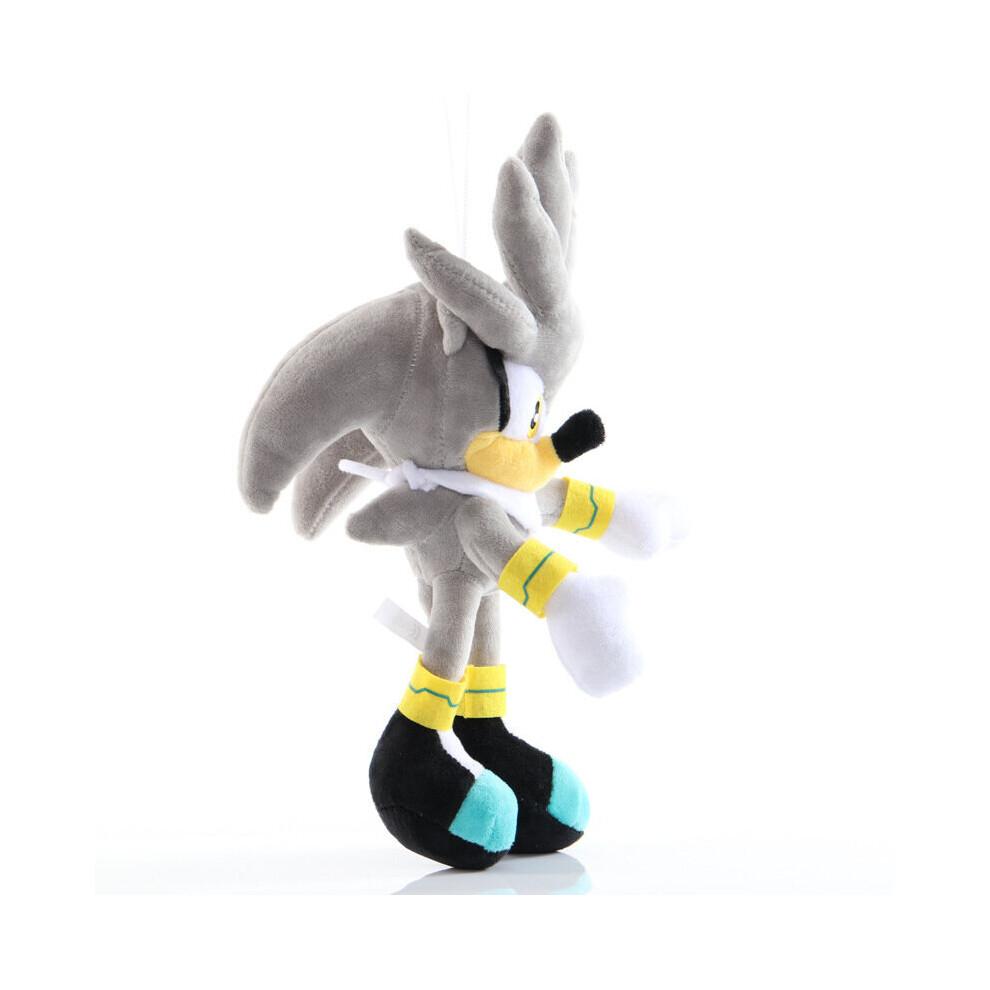 (Silver 30CM) Sonic The Hedgehog Plush Doll Knuckles Tails Kids Gift