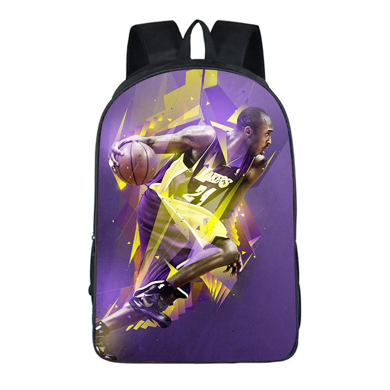 Школьная сумка NBA Kobe, Рюкзак для мальчиков и девочек, Рюкзак большой вместимости с двойной молнией