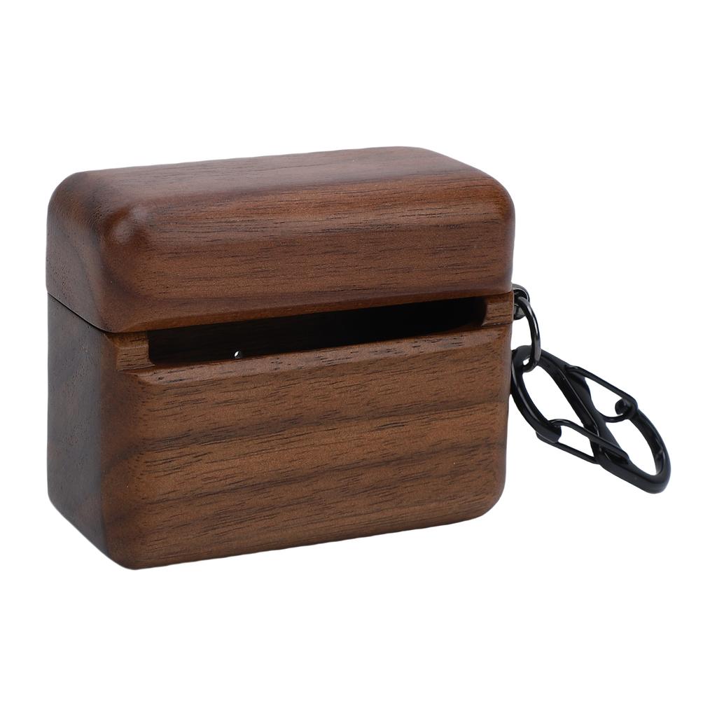 Protective Cover Fit for   Pi8 Wireless   Earbuds Charging Case Hand Polished   Earphone Case Walnut Wood Cover