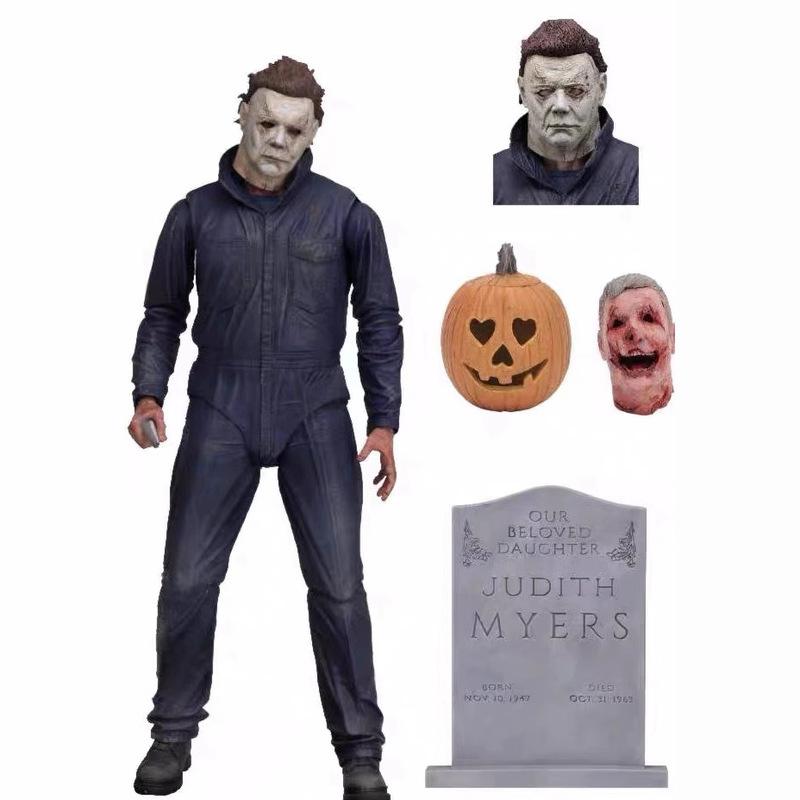 Neca Ultimate Майкл Майерс 2018 Хэллоуин 7-дюймовая подвижная фигурка с подсвечивающейся мерцающей тыквой Хоррор Коллекционная