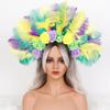 Handmade Soft Feather Headpieces Carnival Halloween Floral Headband Rose Customized Color Custom Size Wedding Favors Parties