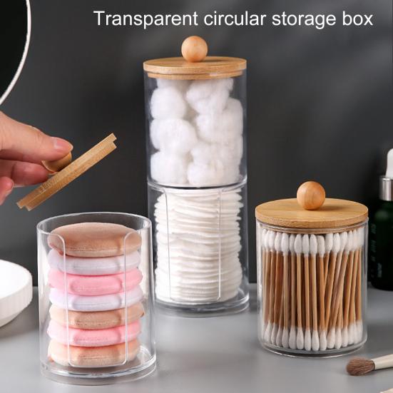 Коробка для хранения ватных палочек, органайзер с крышкой, прозрачный дизайн, многоцелевые ватные шарики