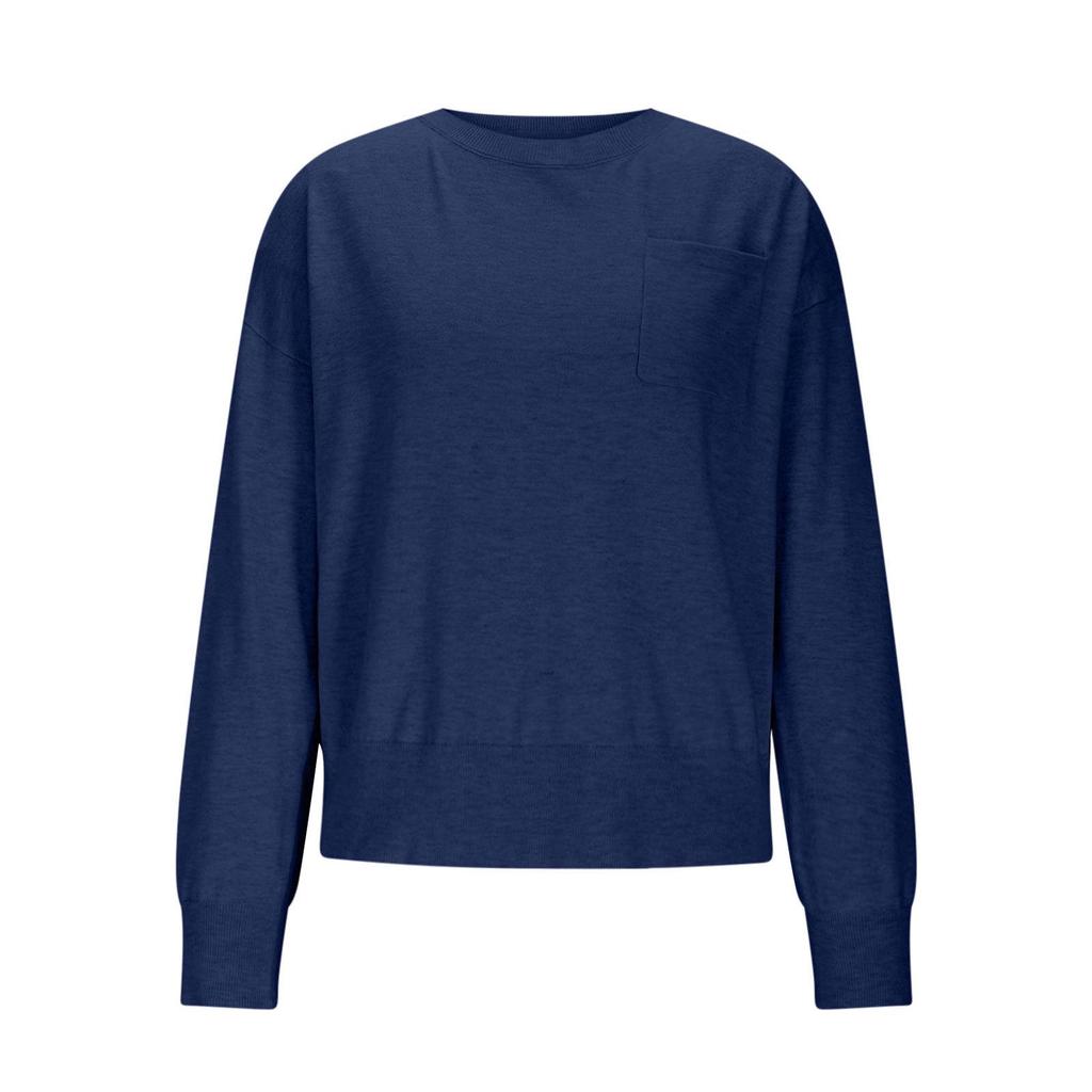 2025 Осень/Зима Теплый Повседневный Однотонный Женский Пуловер с Круглым Вырезом