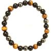 Triple Protection Natural Stone Bracelet Pearl Natural Stone Tiger's Eye Hematite Black Obsidian or Black Tourmaline 10