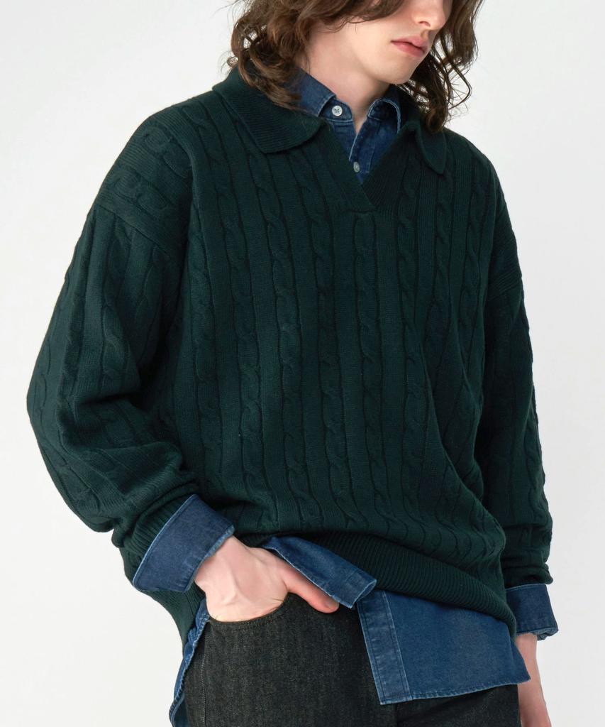 UNTAPPED STUDIO Oversized Cable Collar Knit 3 Colors