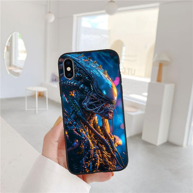 BF6 Чужой против Хищника Ксеноморф Мягкий чехол для телефона iPhone 16 15 14 13 12 Pro Max Plus Mini