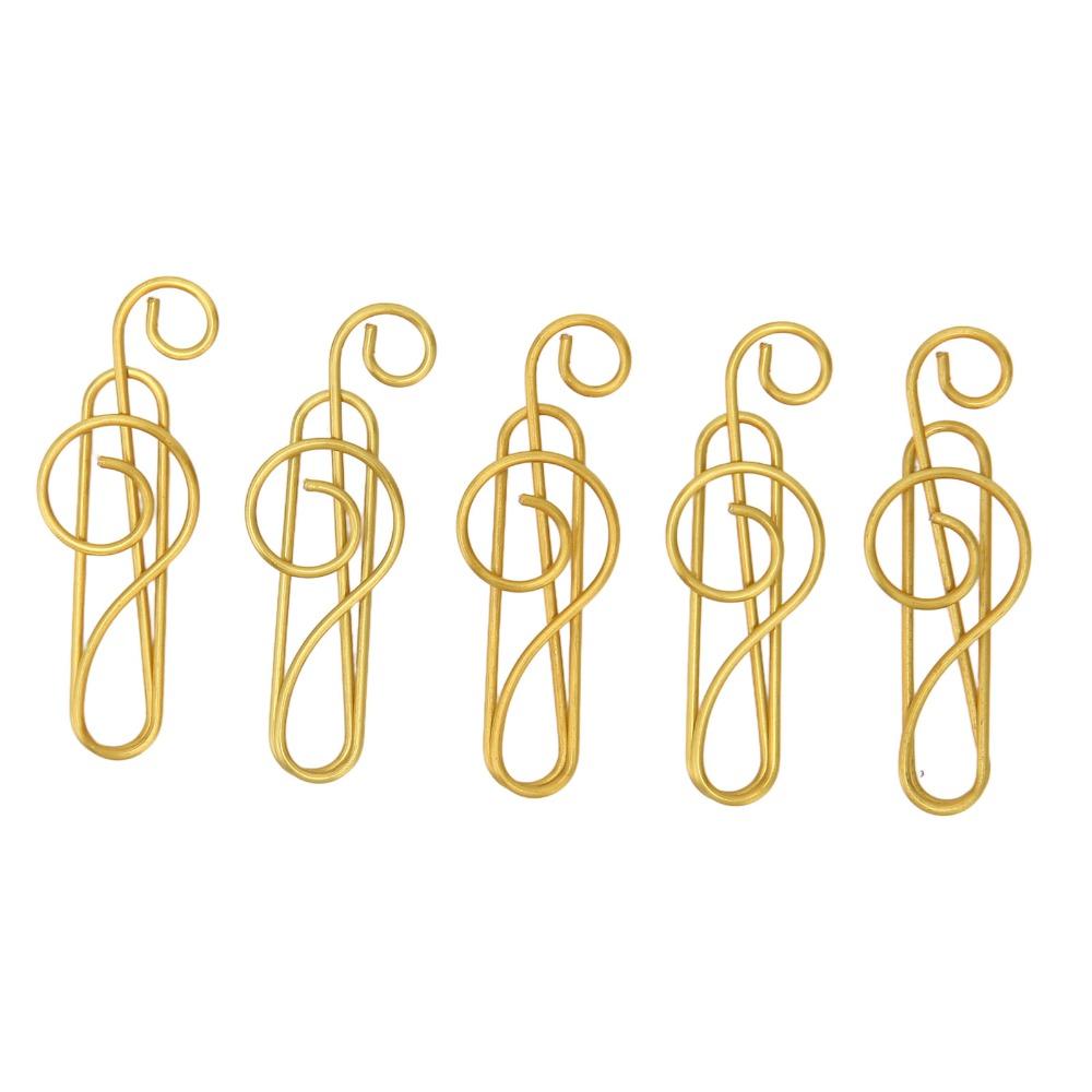 100 Pcs Gold/ Green Fancy Paperclips Music Note Shape Small Paper Clips Cute Paper Clips  Notebook