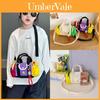 Детская повседневная сумка-цилиндр с подвеской, дизайн Color Blocking, на одно плечо, для детского сада, путешествий