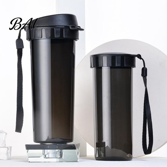 Heat Resistant Drinking Vessel Transparent Water Cup, Portable Plastic Bottle, with Strap Everyday Hydration Accessory Handle, Clear Heat-resistant