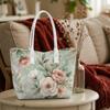 Elegant Floral Printed Tote Bag Fashion Casual Daily Carry Shoulder Bag for Women Lightweight Durable Shopping Handbag