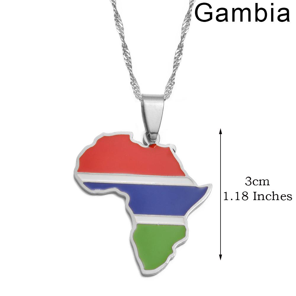 Anniyo 3CM Hip-hop Africa Map Pendant Necklace Jewelry Eritrea,Gambia,Guinea,Congo,Tunisia,Benin,Libay,Namibia,Chad,Botswana