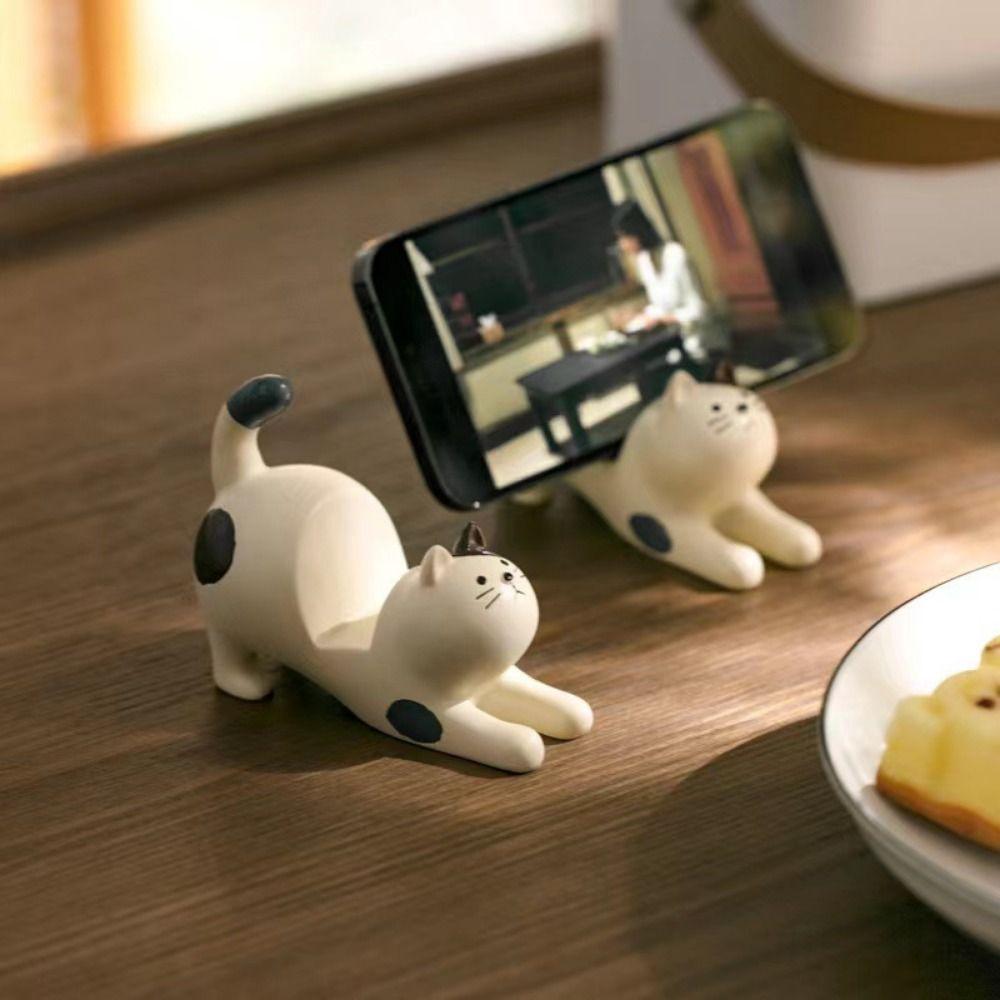Resin Doll Mobile Phone Stand Stretch Oneself Cell Phone Bracket Cat Phone Holder Small Gifts