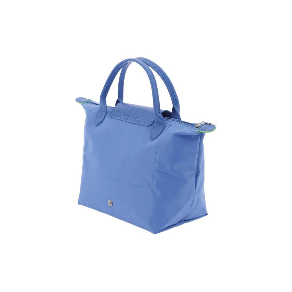 Longchamp Le Pliage Green Однотонная с кнопкой Складная отделка Холщовая сумка-тоут из переработанного материала Маленькие женские сумки-тоут Синий василек L1621919P82