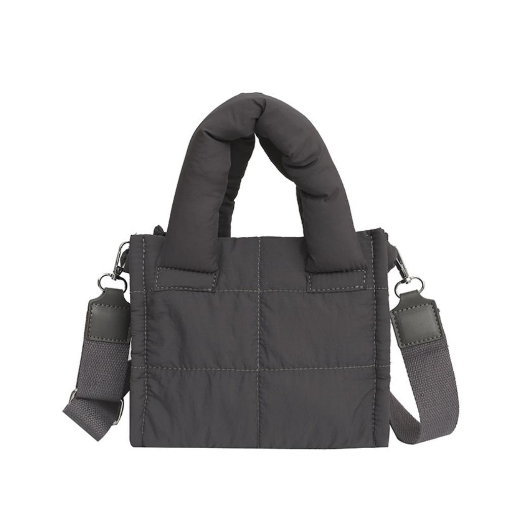 Versatile Lightweight Puffer Tote Bag Large Capacity Casual Quilted Crossbody Bag Down Cotton Bag For Women
