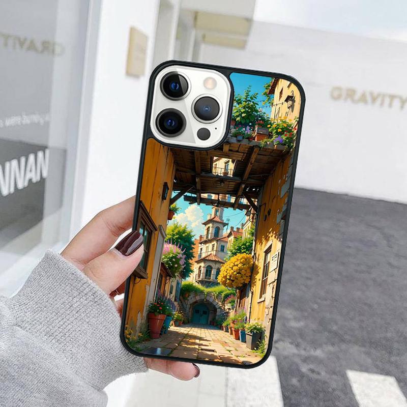 Ручная роспись Дом Красивый Пейзаж Чехол для телефона Для iPhone 17 Air 15 16 Чехол 11 13 14 Pro Max 12 Plus Max XR