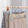 Skirt Peg Hanger with Adjustment Plastic Grip Pant Rack Space Saving Attachable Underwear Drying Rack Wardrobe Storage Organizer