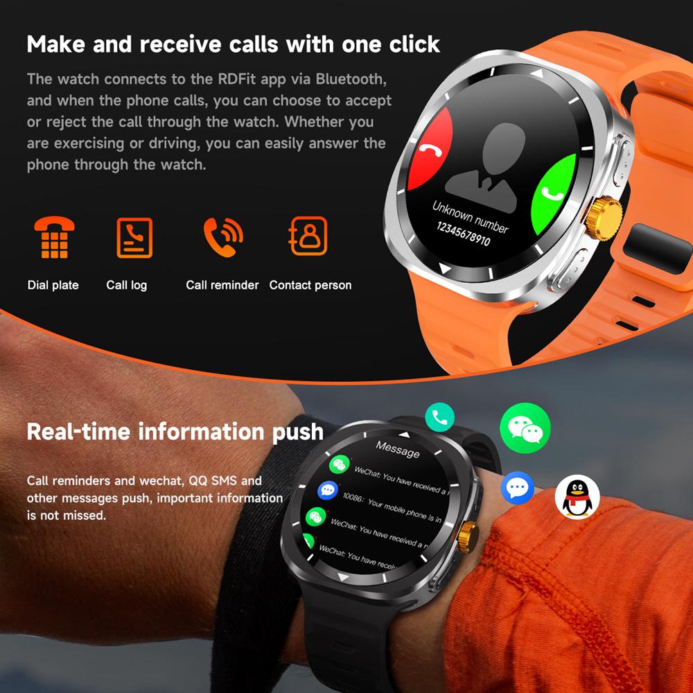 2025 Новые наружные GPS-траектория Смарт-часы Водонепроницаемые часы Bluetooth Call Health Monitor Смарт-часы для мужчин для Android IOS