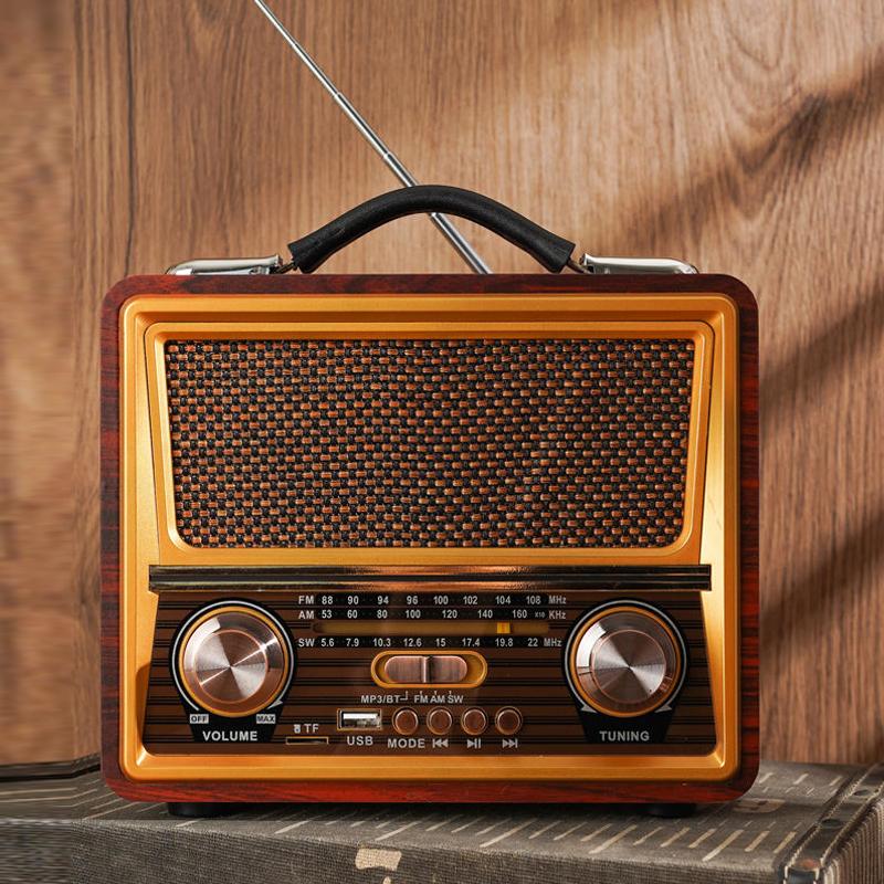 Vintage Design Wireless Bluetooth Speaker Radio Receiver Rechargeable FM/AM/SW USB/SD/TF HIFI Sterero Mp3 Player