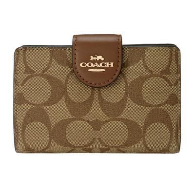 Кошелек Outlet Bifold C0082 IME74 Signature Canvas Brown [Coach] Коричневый/Золотой [Товар]