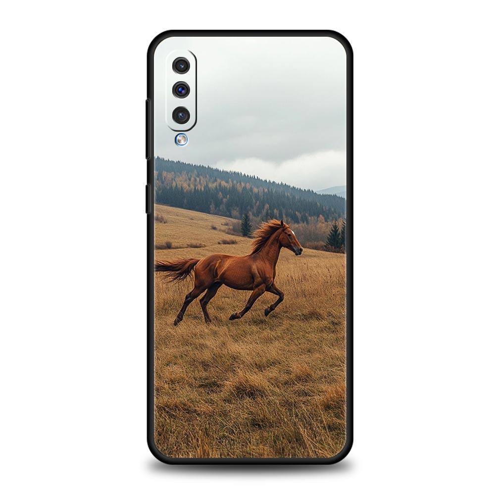 Красивый Чехол для Телефона с Коричневыми Лошадьми Для Samsung A56 A36 A26 A24 A12 A14 A16 A50 A70 A20E A22 A40 A34 A54 A42 A52 5G A04s A06