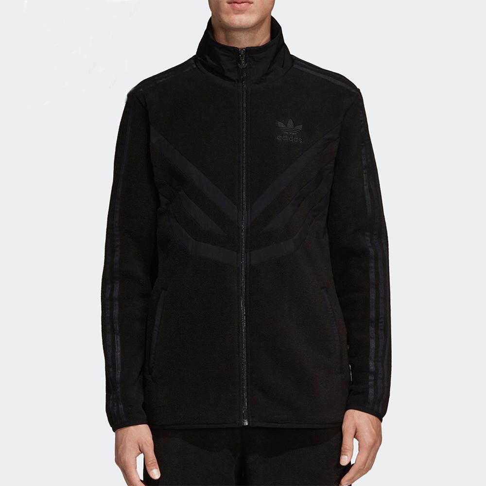 adidas Originals P Флисовая спортивная куртка с логотипом Повседневная бархатная теплая куртка с воротником-стойкой Мужская куртка Черная EC3675