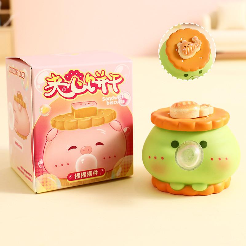 Adorable Cartoon Squeeze Biscuit Decorative Figurines For Stress Relief In Home Office