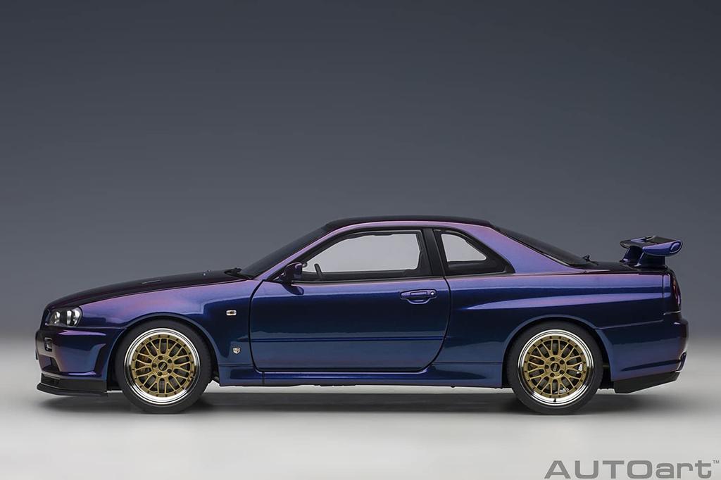 AUTOart Scale Nissan Skyline II BBS LM Wheel Midnight Purple Finished Product 1/18 GT-R (R34) V-Spec Version, III,