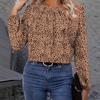 Женская шифоновая рубашка с длинными рукавами и леопардовым принтом, осенние новые свободные ажурные пуловеры