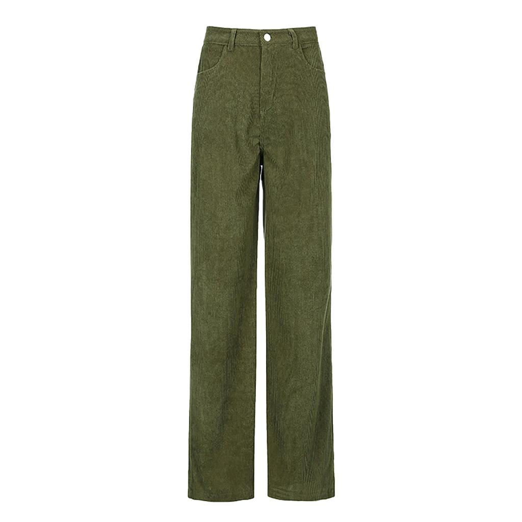 Женские однотонные широкие брюки со средней талией, прямые повседневные мешковатые брюки