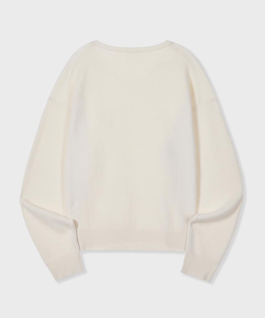GLW Minimal V-Neck Crop Knit Ivory