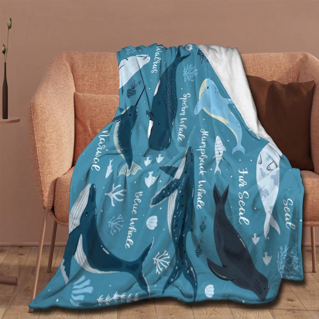 Dolphin Throw Blanket, Soft for Girl Kid Teens Adults, Fleece Cute Warm Cozy Bed Crib or Couch