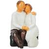 Beautiful Hand Painted Medium Size Resin Sitting Romantic Couple (Pack of 1, Black & White)
