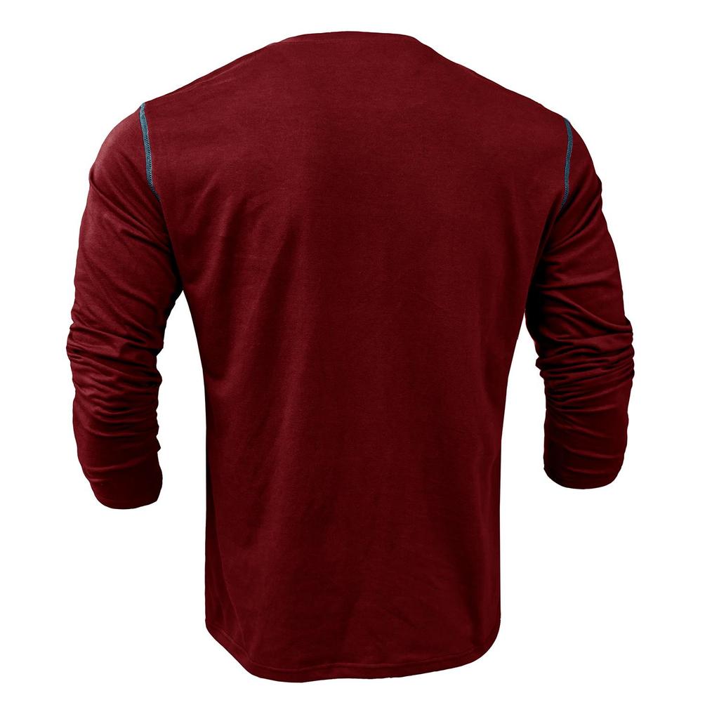 Мужские рубашки на пуговицах с длинными рукавами Хлопковые пуловеры Трикотажные футболки соответствующего цвета Пуговицы Круглый вырез Топы с нагрудными карманами Стильная повседневная мужская одежда