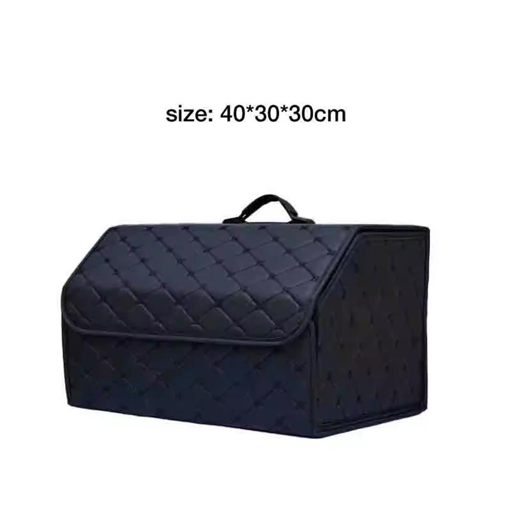 Foldable Car Trunk Storage Organizer Box Collapsible Vehicle Rear Cargo Bin Space Saving Decorative Trunk Accessory