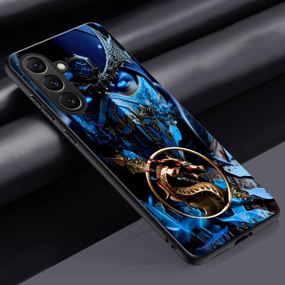 Hot game Mortal Kombat pattern Phone Case For Samsung Galaxy S25 S24 S23 S22 S21 S20 Plus Ultra Note20 Soft Black
