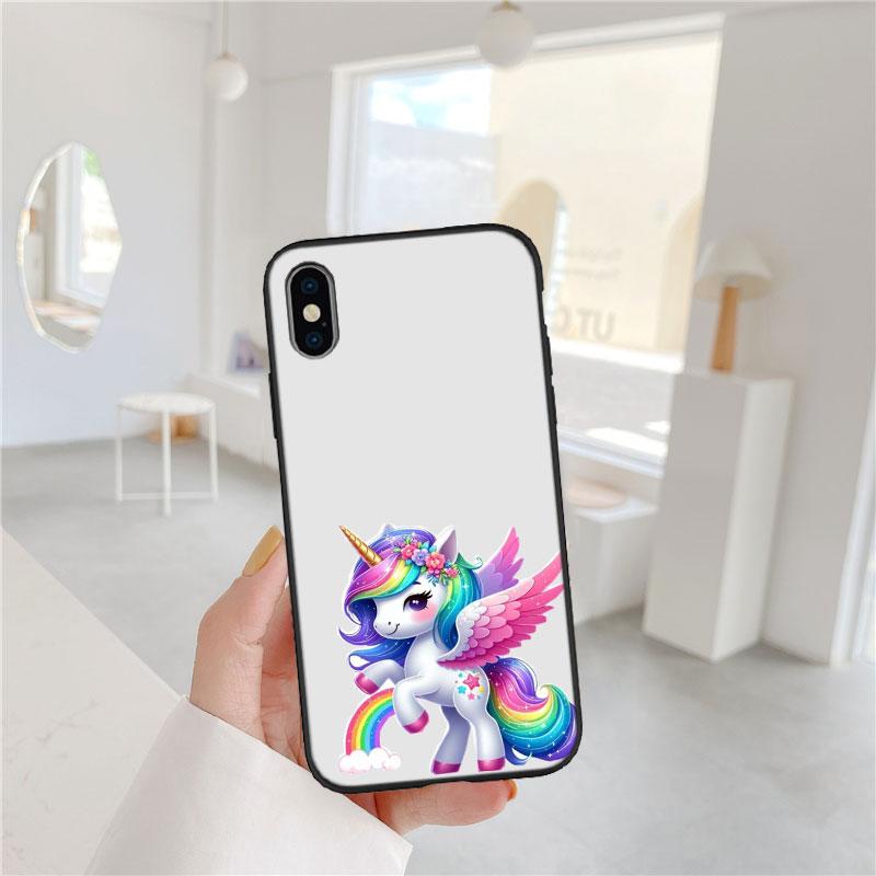 LO22 Cartoon Unicorn Soft Shell Phone Case for Samsung Galaxy Note 10 20 S23 S24 S25 Ultra FE Plus Edge Lite A02S A35 A07 A17
