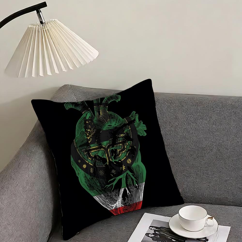 Chechen National Flag Cushion Cover Reversible Plush Pillow Cover – For car, sofa, bedroom, perfect as a gift.