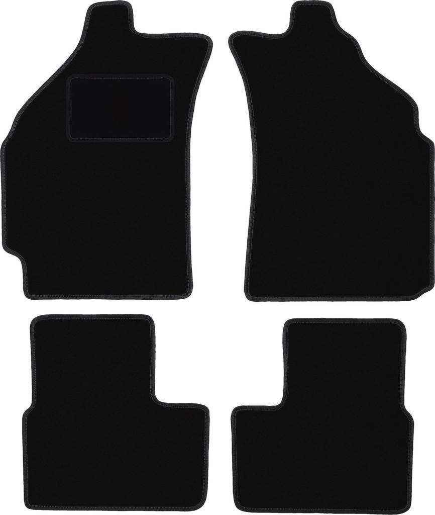 Black velvet floor mats for: Daewoo Matiz hatchback (1997-2007)