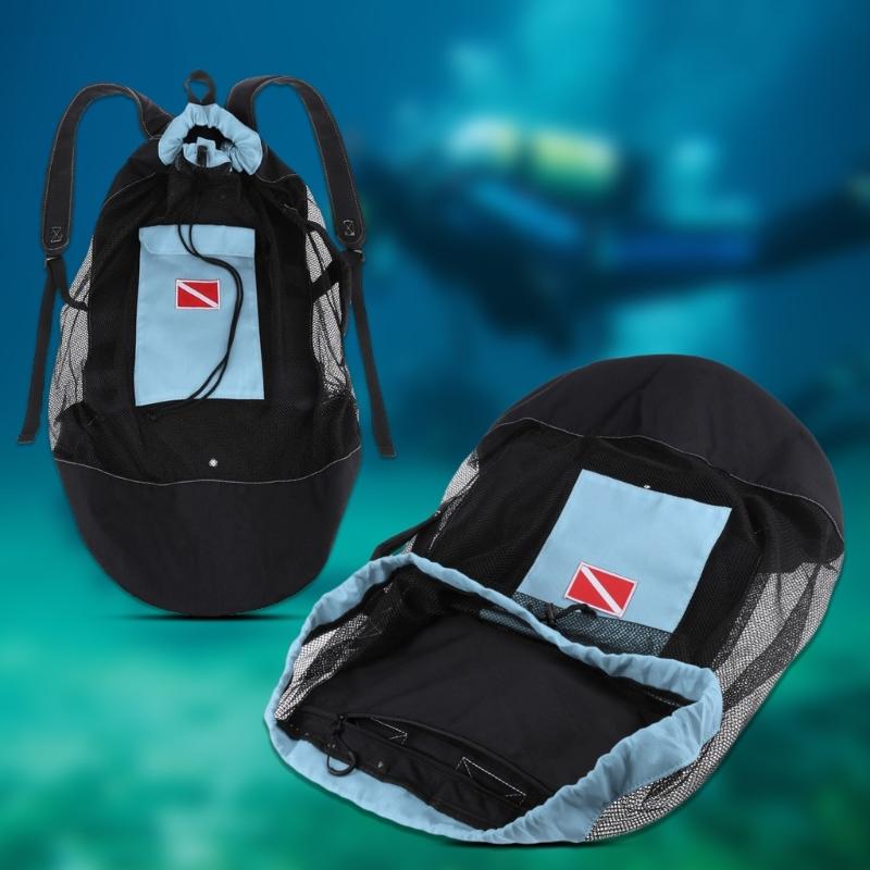 80л Большой Вместимости Сетчатый Рюкзак Сумка для Дайвинга 26x15'' Сумка-мешок на Шнурке с Плечевым Ремешком Сумка для Дайвинга для Дайвинга