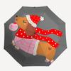 1pc Christmas Dog Automatic Folding Umbrella, 8-Rib Durable Iron Frame, Compact Travel Umbrella for Women & Men 011